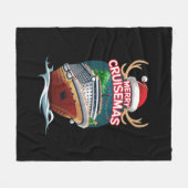 Vrolijk Cruisemas Cruiseschip Familie Kerstmis Gra Fleece Deken (Voorkant (Horizontaal))