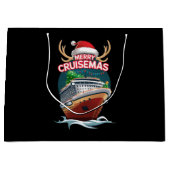 Vrolijk Cruisemas Cruiseschip Familie Kerstmis Gra Groot Cadeauzakje (Voorkant)