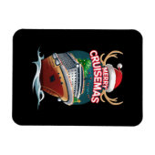 Vrolijk Cruisemas Cruiseschip Familie Kerstmis Gra Magneet (Horizontaal)