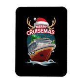 Vrolijk Cruisemas Cruiseschip Familie Kerstmis Gra Magneet (Verticaal)