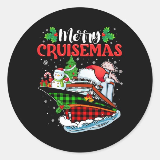 Vrolijk Cruisemas Familie Cruise Kerstmis 2023 Fun Ronde Sticker (Voorkant)