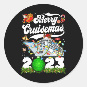 Vrolijk Cruisemas Familie Cruise Kerstmis 2023 Leu Ronde Sticker