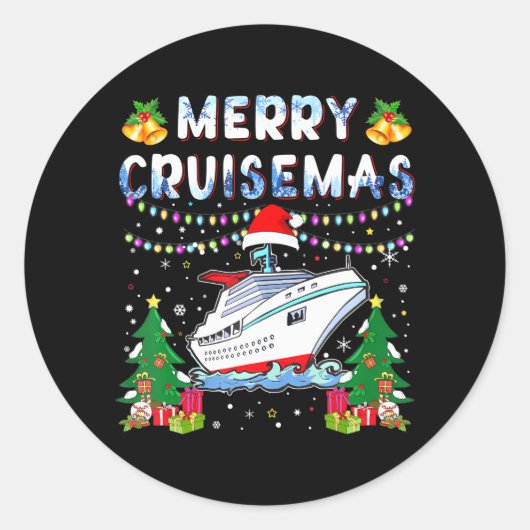 Vrolijk Cruisemas Familie Cruise Kerstmis 2023 Ronde Sticker (Voorkant)