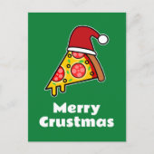 Vrolijk Crustmas GRAPPIGE PIZZA SLICE SANTA Briefkaart (Voorkant)