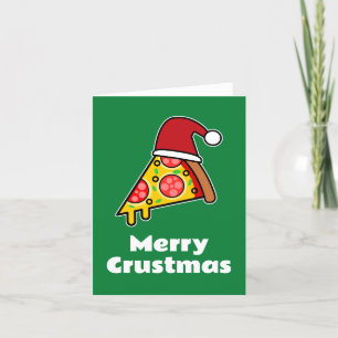 Vrolijk Crustmas GRAPPIGE PIZZA SLICE SANTA Feestdagen Kaart