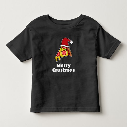 Vrolijk Crustmas GRAPPIGE PIZZA SLICE SANTA Kinder Shirts (Voorkant)