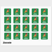 Vrolijk Crustmas GRAPPIGE PIZZA SLICE SANTA Vierkante Sticker (Vel)