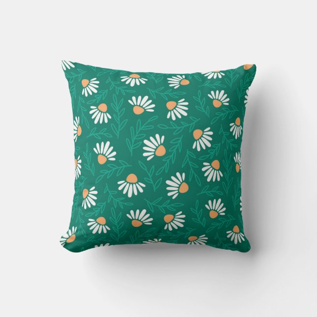 Vrolijk Daisy Pattern Kussen (Voorkant)