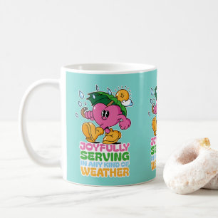 Vrolijk dienen in weer en wind koffiemok