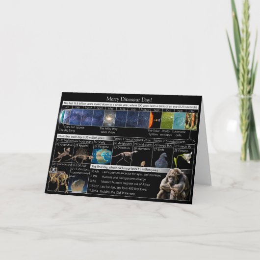 Vrolijk Dinosaur Dag op de kosmische kalender! Kaa Kaart (Voorkant)