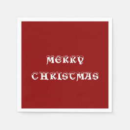 Vrolijk donkerrood papier voor kerstmis servet