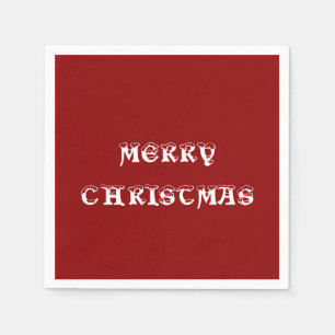 Vrolijk donkerrood papier voor kerstmis servet