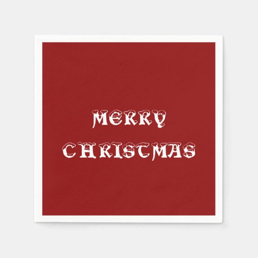 Vrolijk donkerrood papier voor kerstmis servet (Voorkant)