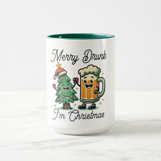 Vrolijk Drink Grappig Kerstfeest Mok (Midden)