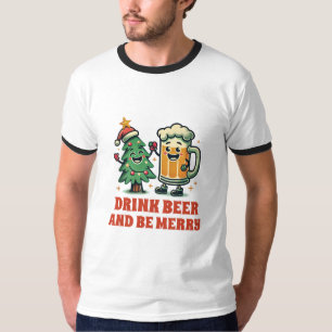 Vrolijk Drink Grappig Kerstfeest T-shirt