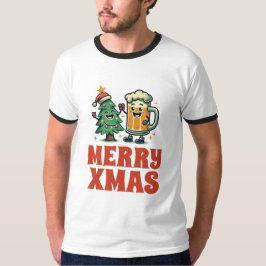 Vrolijk Drink Grappig Kerstfeest T-shirt