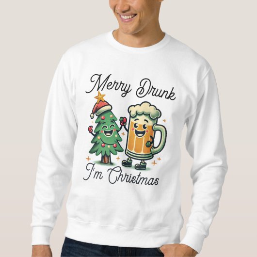 Vrolijk Drink Grappig Kerstfeest Trui (Voorkant)