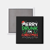 Vrolijk Drink Ik ben Kerst Grappig Kerstgrap Xmas Magneet (Voorkant / Achterkant)