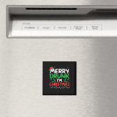 Vrolijk Drink Ik ben Kerst Grappig Kerstgrap Xmas Magneet (Insitu (Vaatwasser))