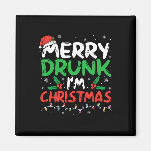 Vrolijk Drink Ik ben Kerst Grappig Kerstgrap Xmas Magneet (Voorkant)