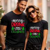 VROLIJK DRINK IK BEN KERSTGRAPPIG T-SHIRT