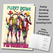 Vrolijk Drink Ik ben Kerstmis, Grappige Groet Kaart