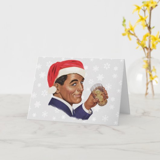Vrolijk Drink, ik ben Kerstmis. Kaart (Gele Bloem)
