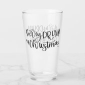 Vrolijk Drink met kerst | Grappige Drink Humor Glas (Achterkant)