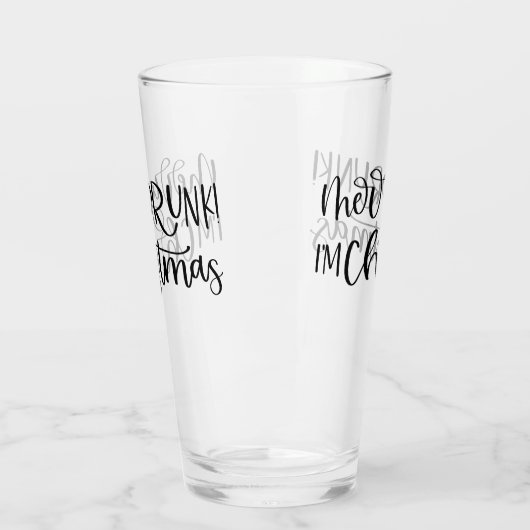 Vrolijk Drink met kerst | Grappige Drink Humor Glas (Links)