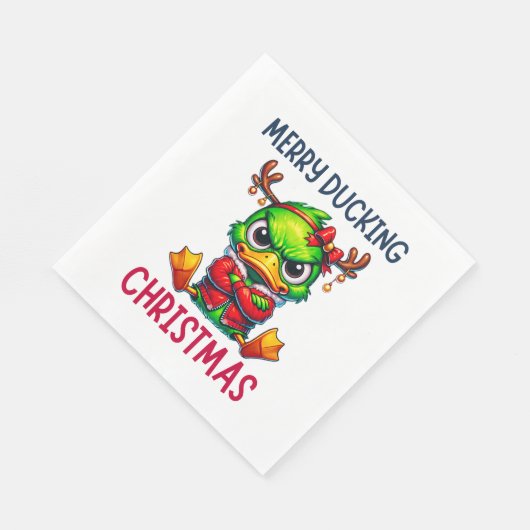 VROLIJK EEND KERSTFEEST SERVET (Hoek)