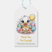 Vrolijk eendje Baby shower Bedankt Cadeaulabel (Voorkant)