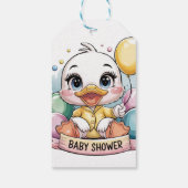 Vrolijk eendje Baby shower Bedankt Cadeaulabel (Achterkant)