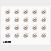 Vrolijk eendje Baby shower Ronde Sticker (Vel)