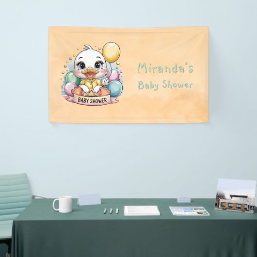 Vrolijk eendje Baby shower Spandoek (Beurs)