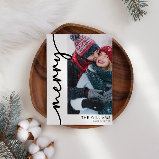 Vrolijk eenvoudig vakantiescript Modern Christmas Feestdagenkaart