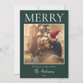 Vrolijk eenvoudige moderne minimale foto feestdagenkaart (Voorkant)