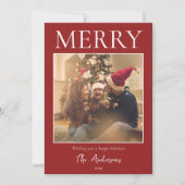 Vrolijk eenvoudige moderne minimale foto feestdagenkaart (Voorkant)