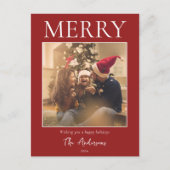 Vrolijk eenvoudige moderne minimale foto feestdagenkaart (Voorkant)