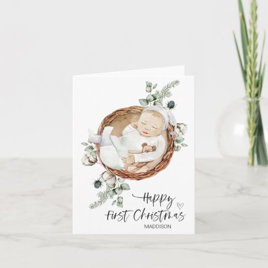 Vrolijk eerste kerst Baby dochter zoon van moeder Kaart (Voorkant)