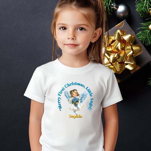 Vrolijk Eerste Kerstfeest Kleine Engel Naam Cadeau