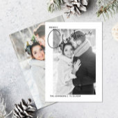 Vrolijk eerste Kerstmis Hand Lettered 2 Foto Feestdagenkaart