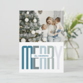 Vrolijk Elegant Familie Foto Kerstvakantie Kaart (Staand voorkant)