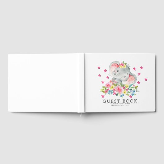 Vrolijk Elephant Baby shower gastenboek (Volledig)