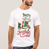 Vrolijk Elfie Kerst 2023 Mannen T-shirt (Voorkant)