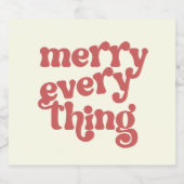 Vrolijk elk ding typografie vakantie sparkling wijnetiket (Enkel label)