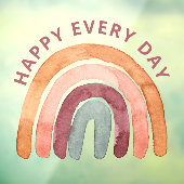 Vrolijk Elke dag - Modern Boho regenboogstraal koe Raamsticker (Vel 3)