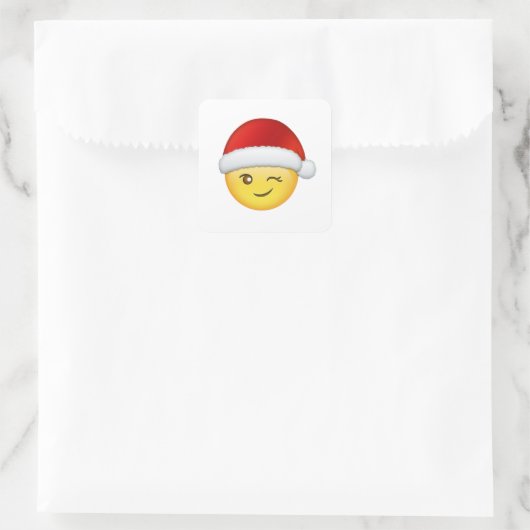 vrolijk Emoji-kerst sticker (Tas)