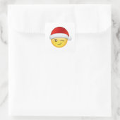 vrolijk Emoji-kerst sticker (Tas)