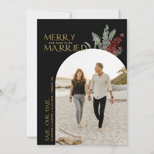 Vrolijk en aardig kerstfeest. save the date (Voorkant)