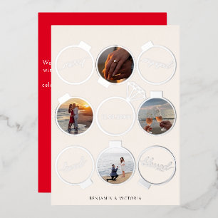 Vrolijk en betrokken Ornamenten Meerdere foto Folie Feestdagenkaart